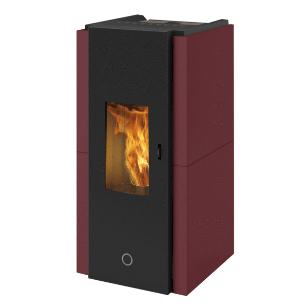 Stufa a pellet EK63 ZONE80 - gruppo Edilkamin - 7,6 kW ad aria Bordeaux