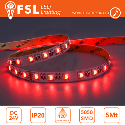 Miniatura: Striscia LED 5m IP20 5050 24V - 14W/m 60led/m RGB+W 3000K