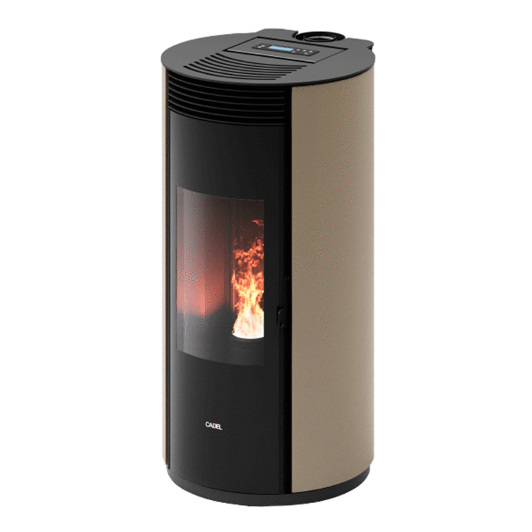 Thumbnail: Stufa a pellet Cadel Spin Plus 9 8,5 kW ad aria canalizzata WiFi Light Bronze