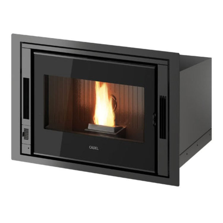 Thumbnail: Inserto a pellet per camino CADEL Zefiro 9 kW ad aria canalizzata con wifi