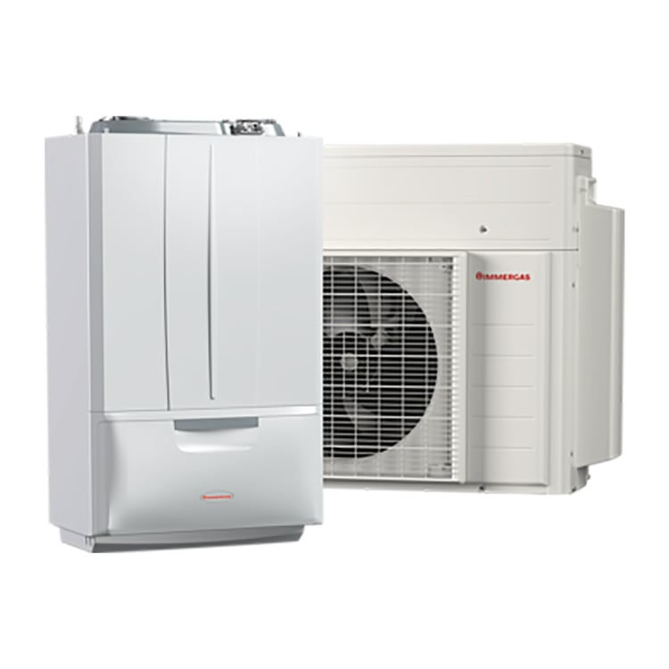 Miniatura: Sistema ibrido caldaia a condensazione e pompa di calore Immergas Victrix Hybrid