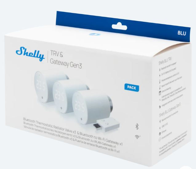 Miniatura: Shelly BLU TRV x3 +Shelly BLU Gateway Gen3