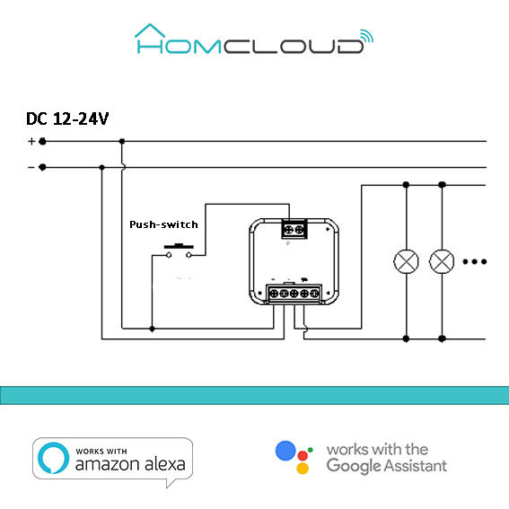 Miniatura: Modulo Pulsante Relè Wi-Fi 12/24V 1CH