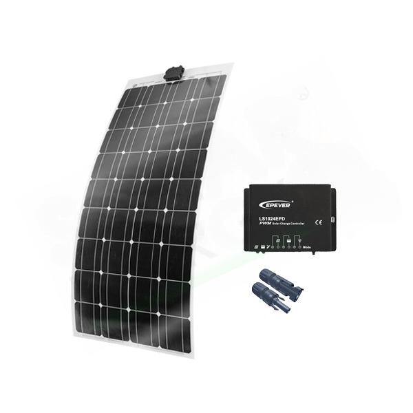 KIT SOLARE NAUTICA 100W 12V - MODULO FOTOVOLTAICO FLESSIBILE 100W REGOLATORE 10A
