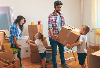 Family preparing for long distance move