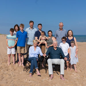 Multi-generation beach family photo