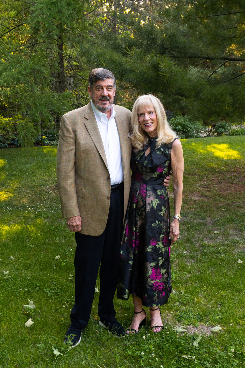 older couple wedding guest photo dress and tux