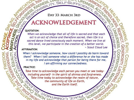 Day 33: Acknowledgment
