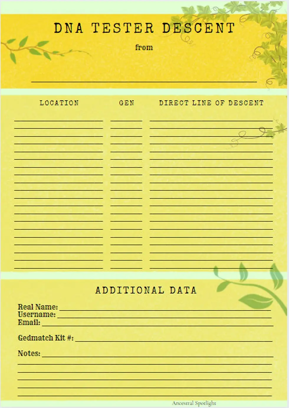 Thumbnail: DNA Connections Tracker 3-Pack BUNDLE 6-Page Genealogy Organization Pack + FREE