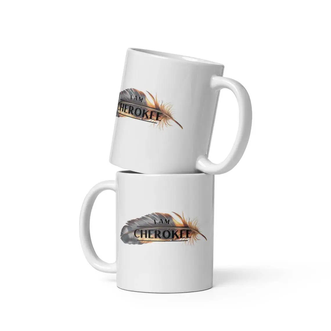 I Am Cherokee White glossy mug