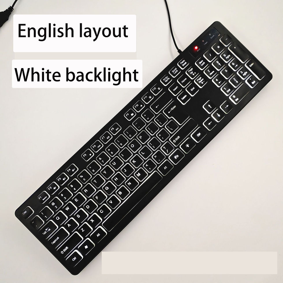 Miniatura: Teclado com layout francês (AZERT)/espanhol/russo/árabe/alemão, retroiluminado .