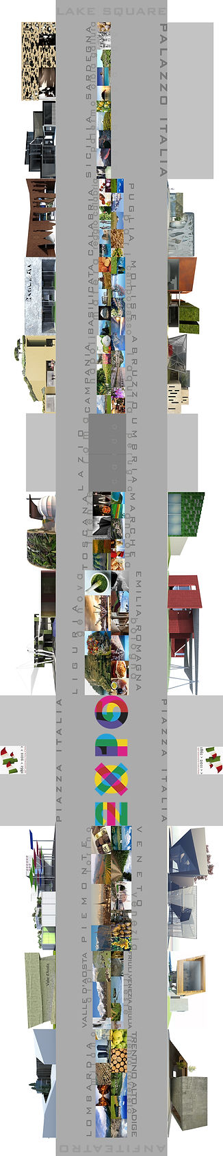 Masterplan del cardo Expo Milano 2015 con i padiglioni delle città e regioni italiane