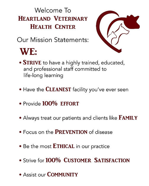 Our Mission Statement Heartland Veterinary Health Center United States
