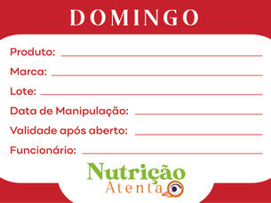 Etiquetas de identificação para área de alimentos