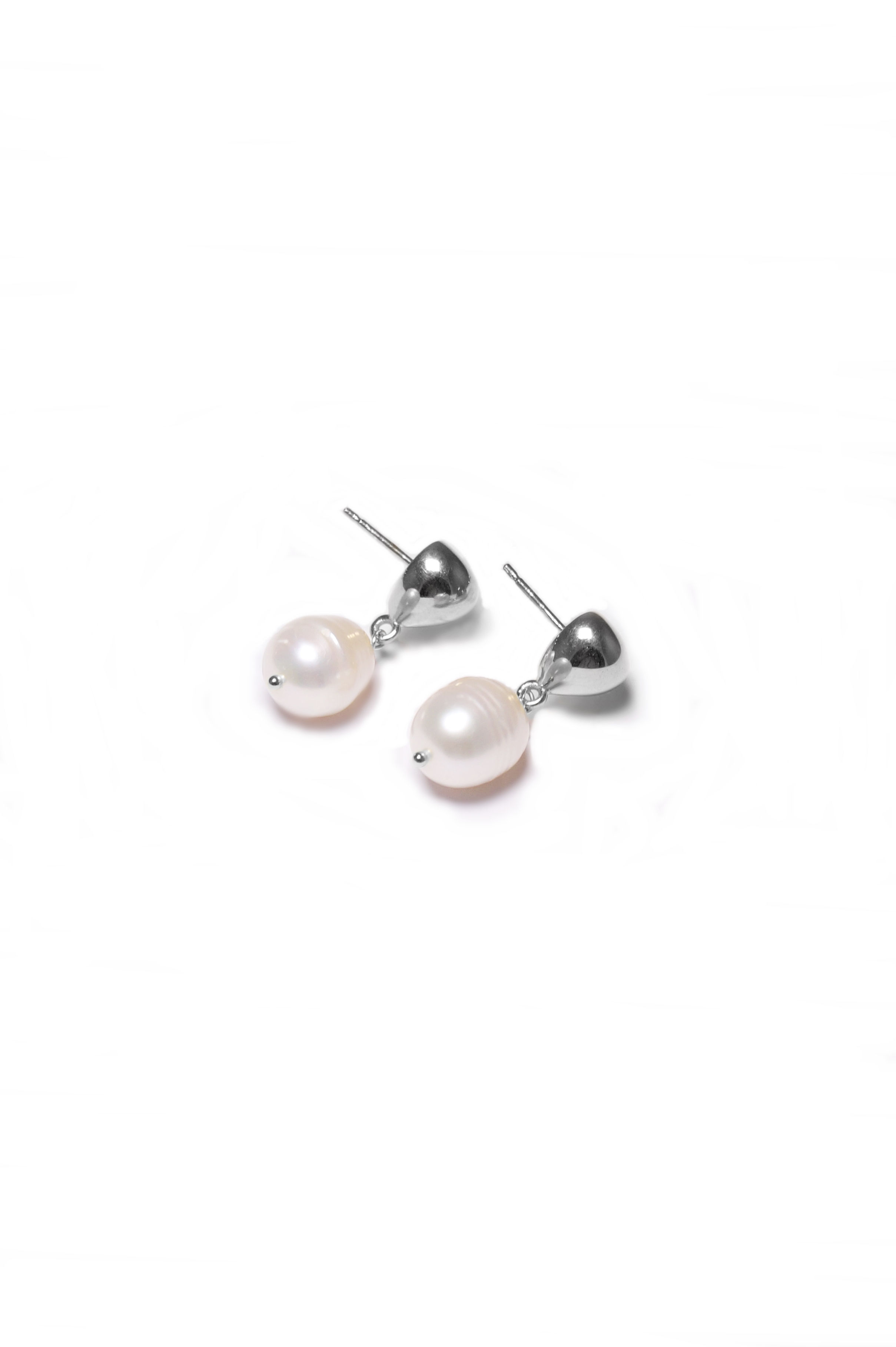 Pendientes Perla de Luna Plata