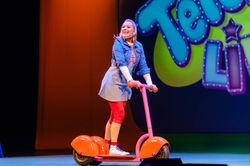 Sam on Po's Scooter