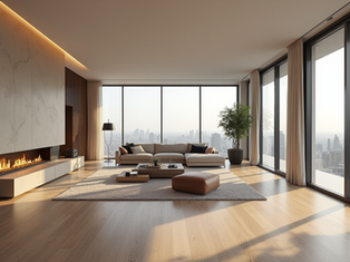Open plan penthouse home with views
