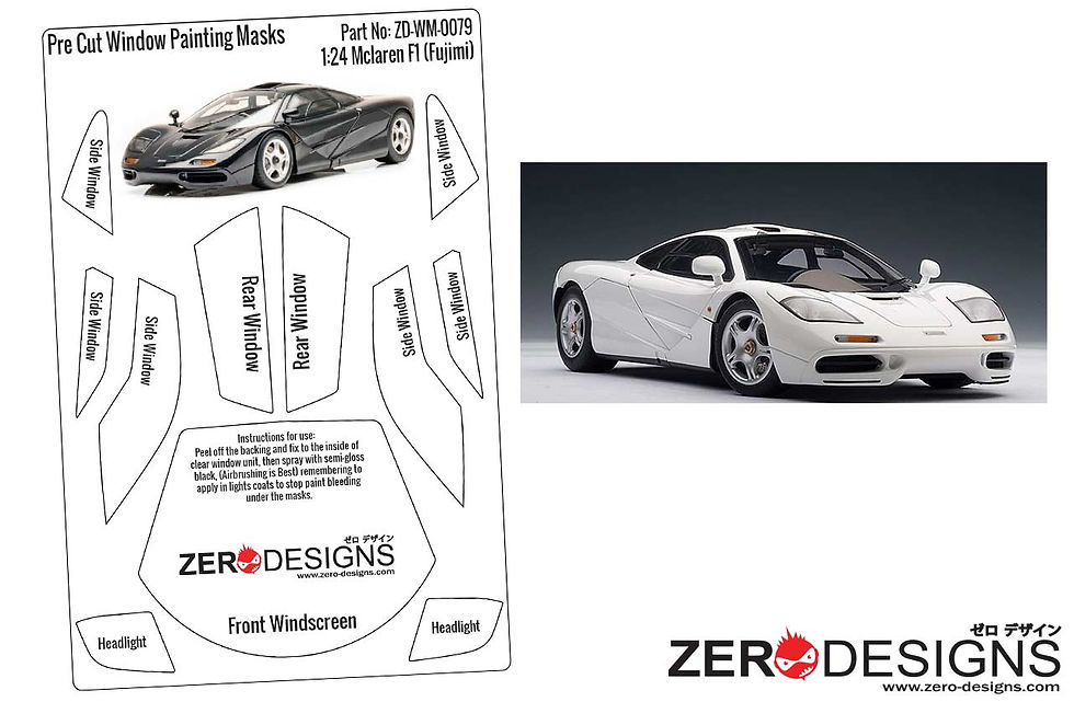 McLaren F1 Fujimi Window Painting Masks