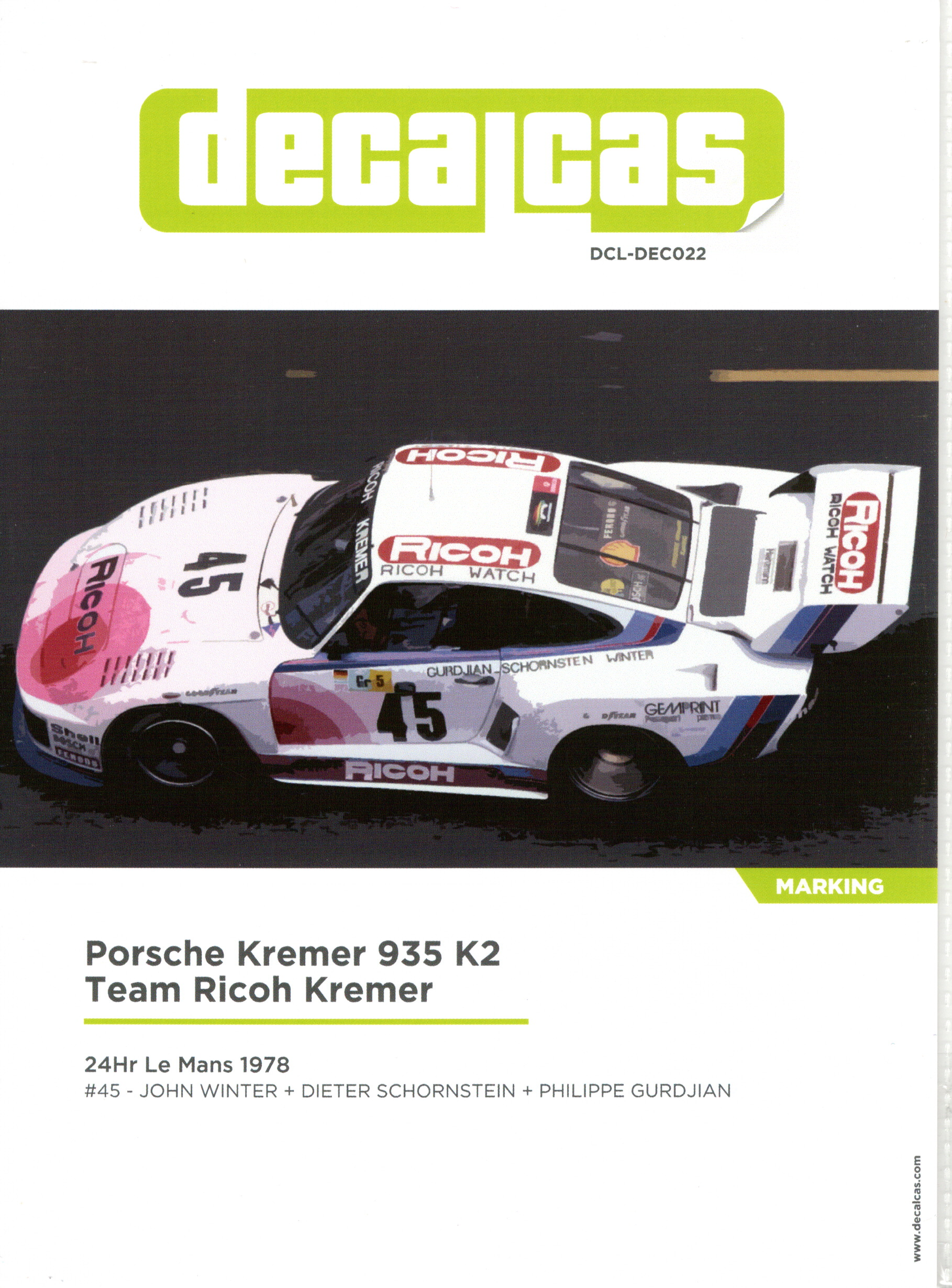 Porsche Kremer 935K2 Team Ricoh Kremer