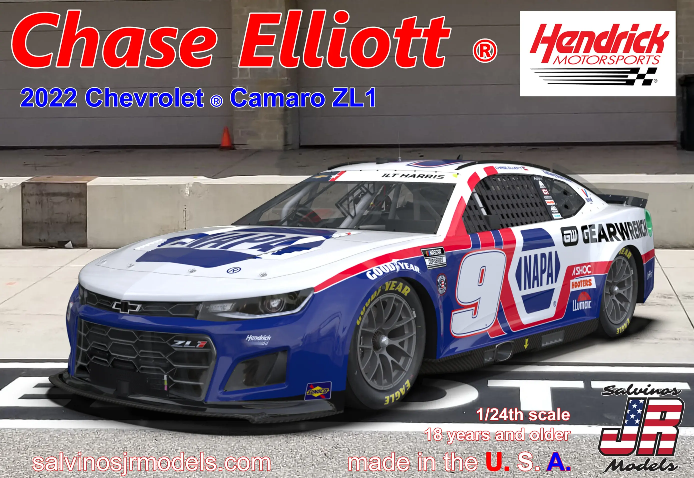 2022 Chase Elliot Hendrick Camaro - NAPA Patriotic Special