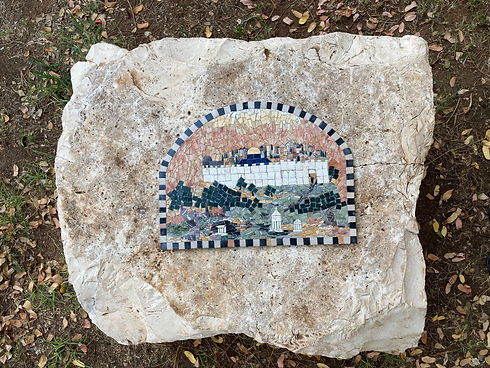 אריח פסיפס בדגם נוף ירושלים העתיקה