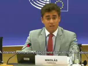 No parlamento europeu, Nikolas Ferreira denuncia ditadura no Brasil