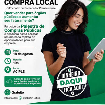 Em Primavera, empresários, MEIs, micro e pequenas empresas de todos os segmentos podem fornecer aos órgãos públicos