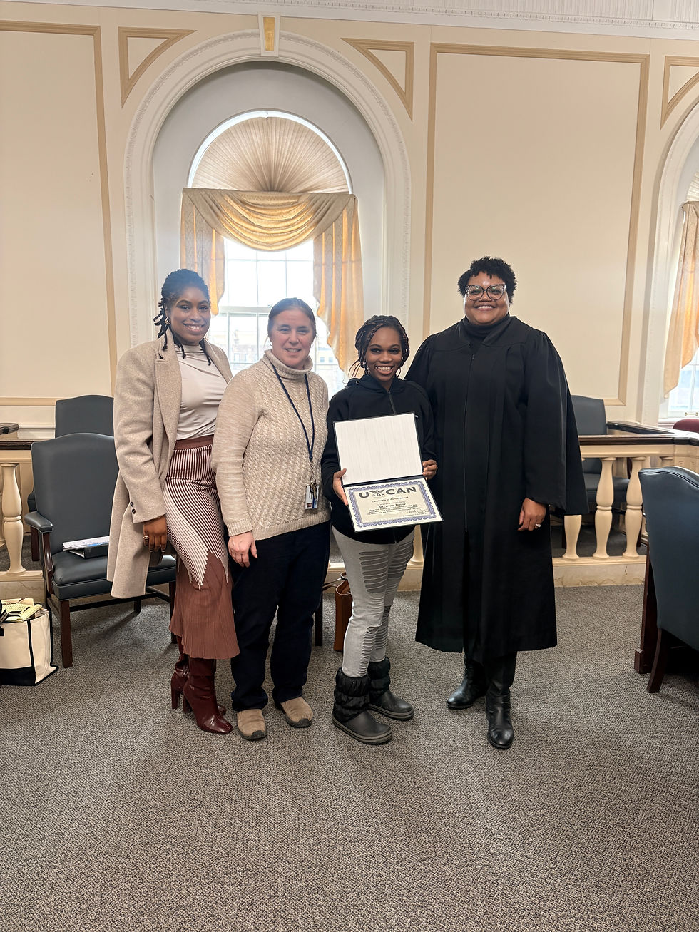 Photo: Schenectady City Judge Teneka Frost, Probation Officer Carrie Schnoop, mentor and mentee