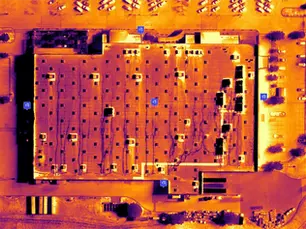 Building thermal drone roof inspection