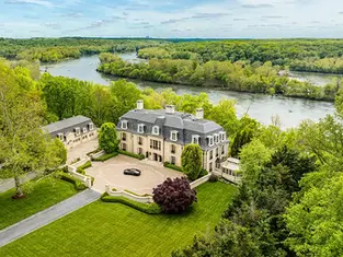 drone real estate photograph of a mansion