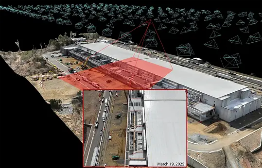 Drone 3d construction site progress inspection