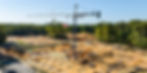 construction site drone picture with crane
