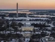 The White House and Washington Monument in Washington DC