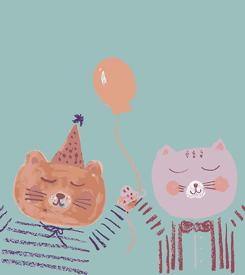 a happy bear and kitty celebrating staying warm and dry all night after using The Sleep Dry Method