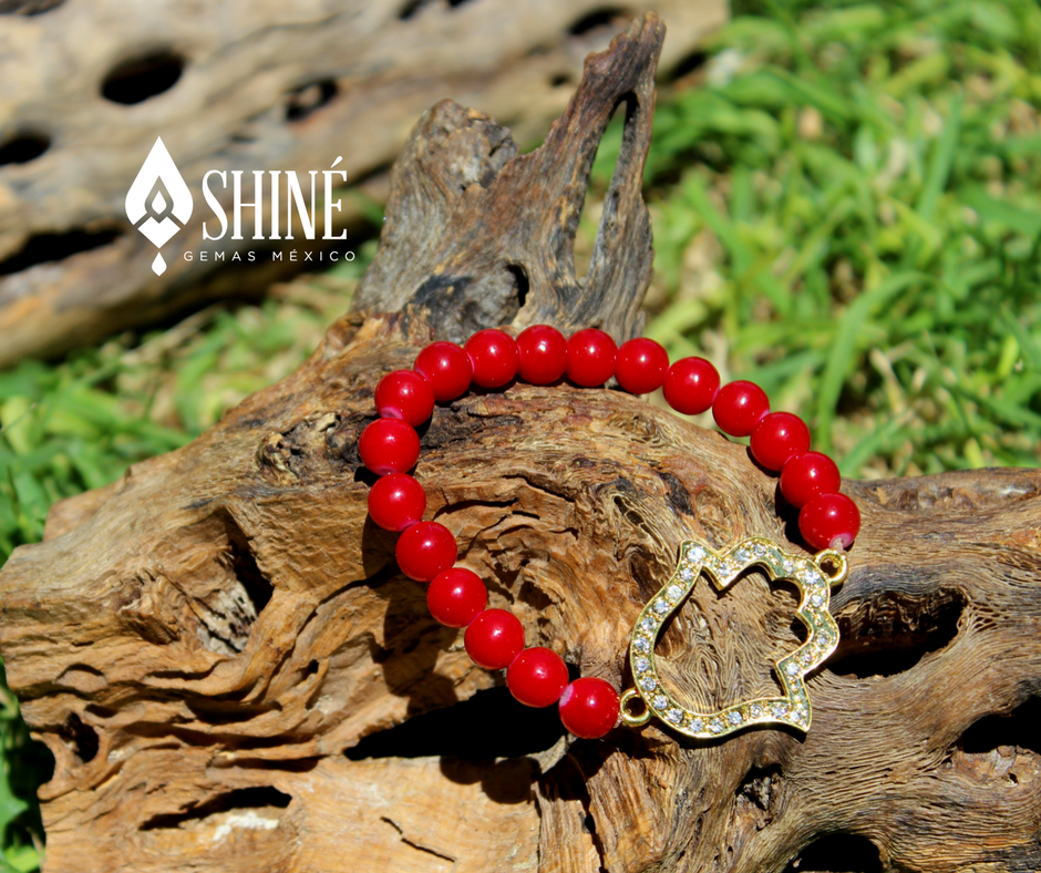Pulsera Cristal con dije Mano de Fátima