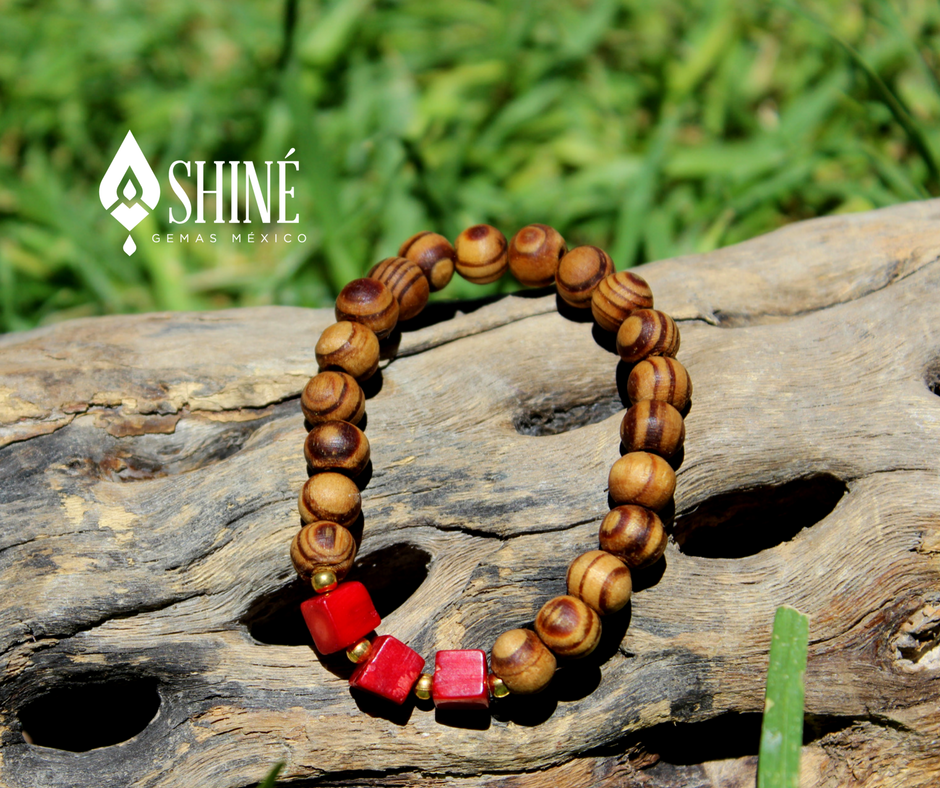 Pulsera Sándalo y coral