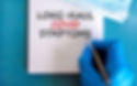 the words, "Long-haul COVID symptoms are being written on