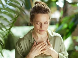 Woman practicing breathwork techniques