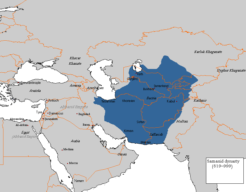 Map of ancient Afshana and Bukhara