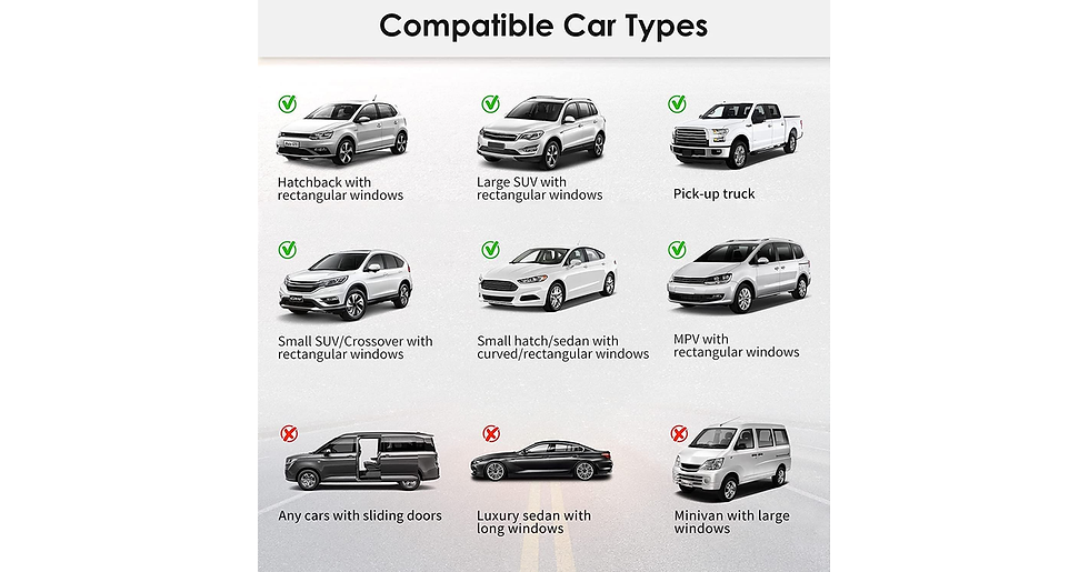 Thumbnail: JELLYBABABABY Car Window Shades - Blocks UV Rays - Covers Rear Side Windows - Pr
