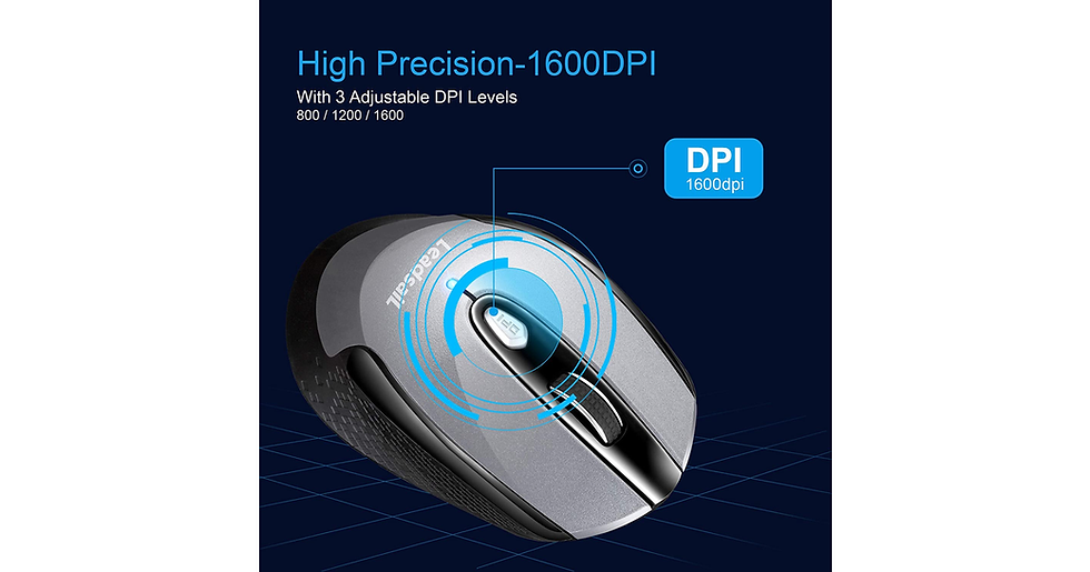 Thumbnail: Wireless Mouse for Laptop Silent Cordless USB Mouse Wireless Optical Computer Mo