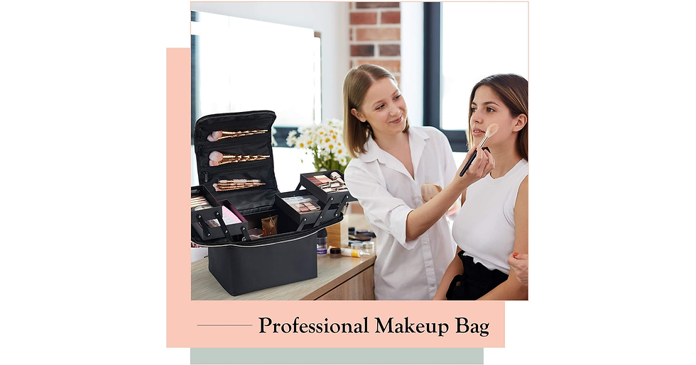 Thumbnail: Vanity Case Makeup Box Organiser Travel Train Case Luggage Make up Beauty Box wi