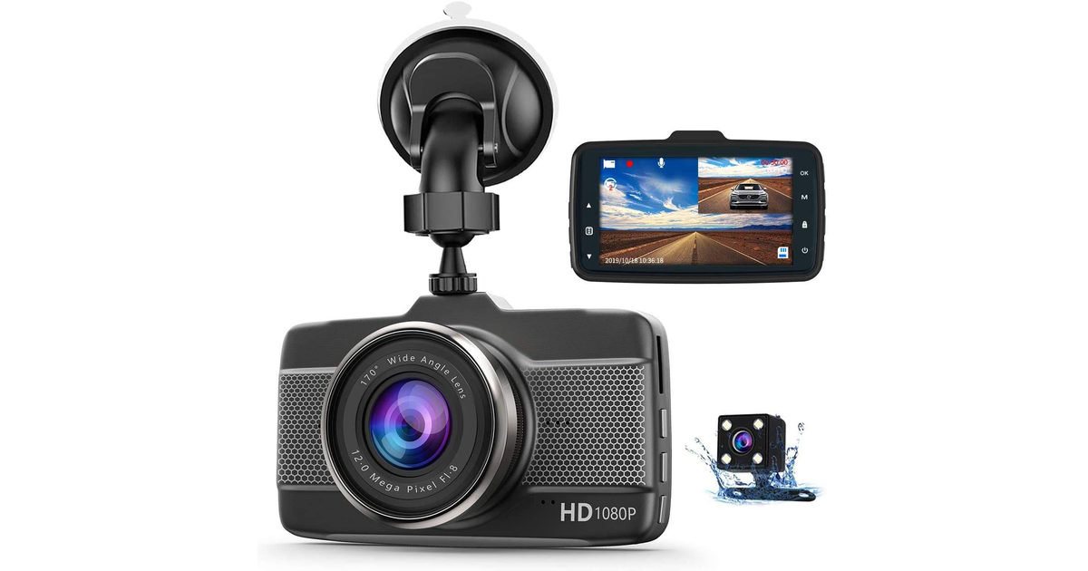 Claoner Dash Cams for Cars Front and Rear 1080P Full HD Dashcam, Dual Dash Cam w