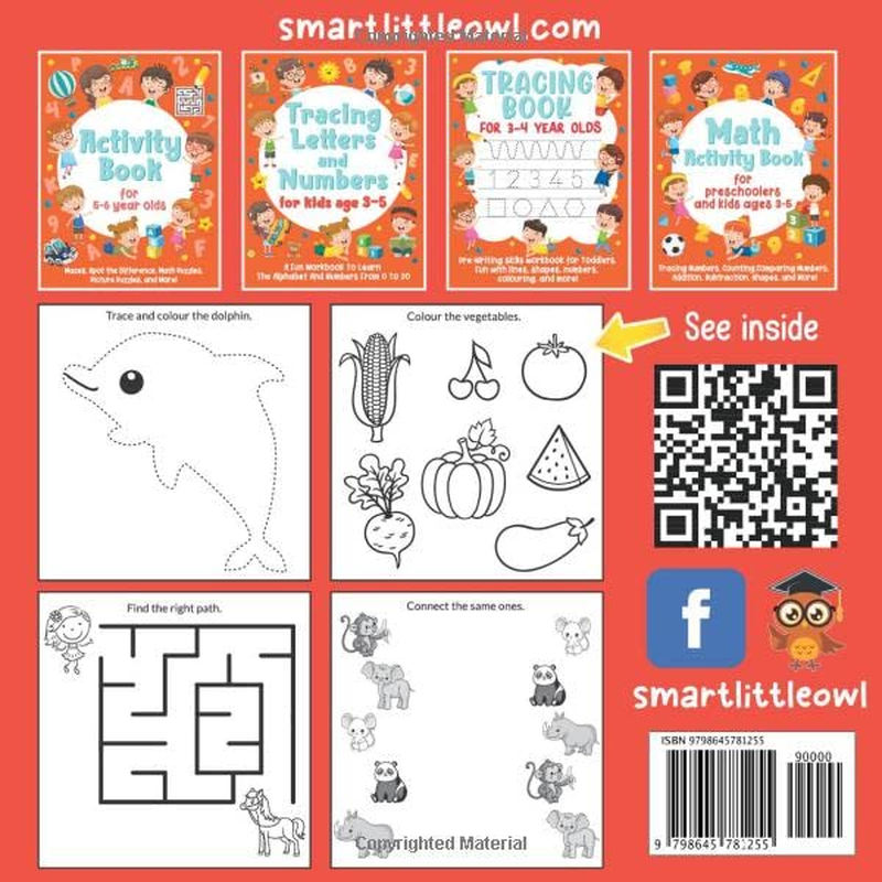 Thumbnail: Activity Book for 3-4 Year Olds: Spot the Difference, Mazes, Math Puzzles, Pictu