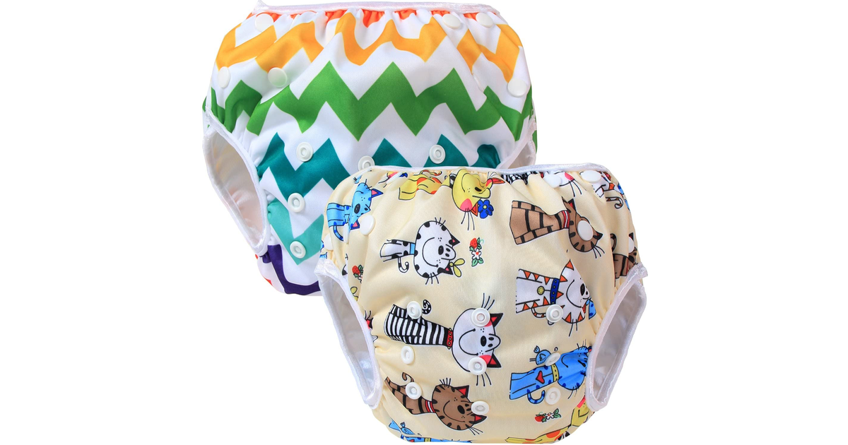 Teamoy Reusable Swim Nappy(2 Packs) for Baby Boys& Girls, Comfortable, Washable