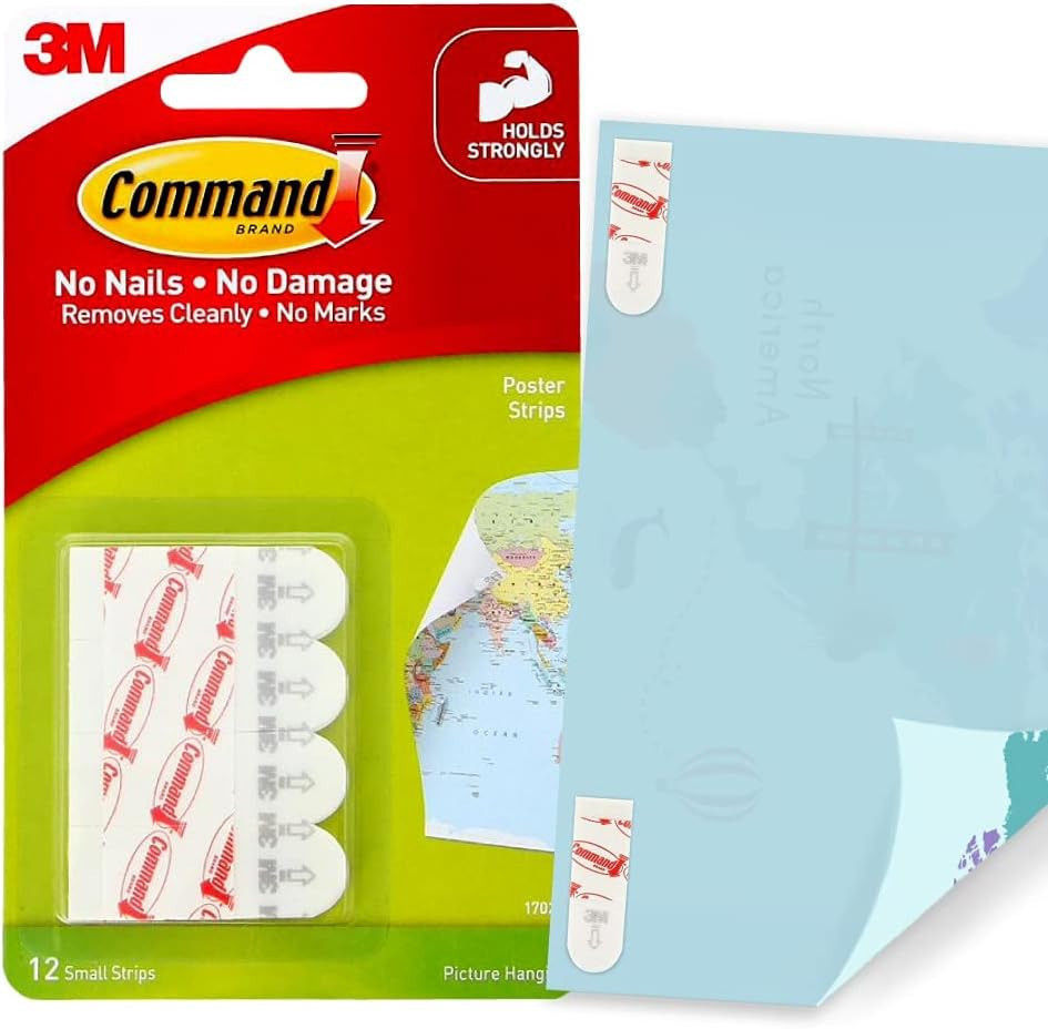 Thumbnail: Command 17024 Poster Mounting Adhesive Strips - White, Pack of 12