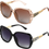 Thumbnail: 2Pcs Women Large Sunglasses, Classic Trend Ladies Sunglasses UV400 Protection Ov
