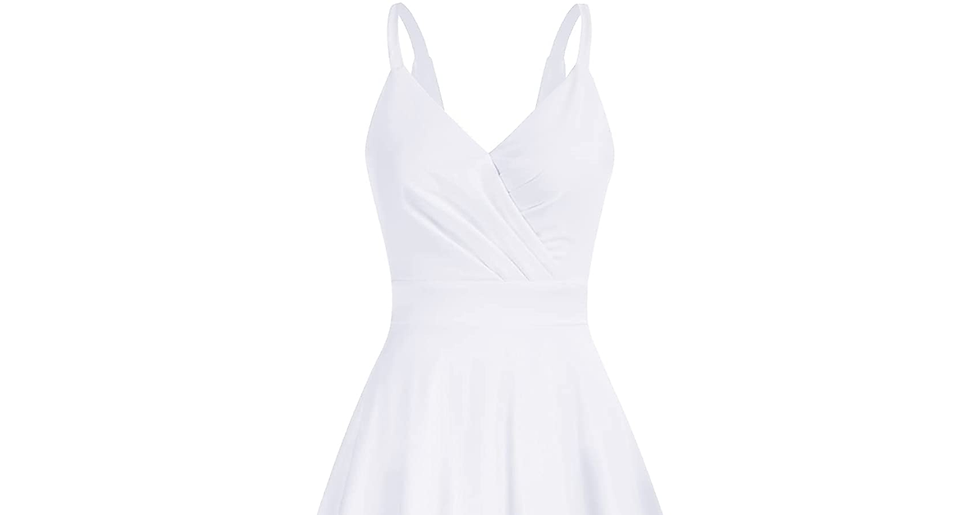 Thumbnail: GRACE KARIN Women Retro V-Neck Spaghetti Dress A-Line Flared Party Prom Cami Dre