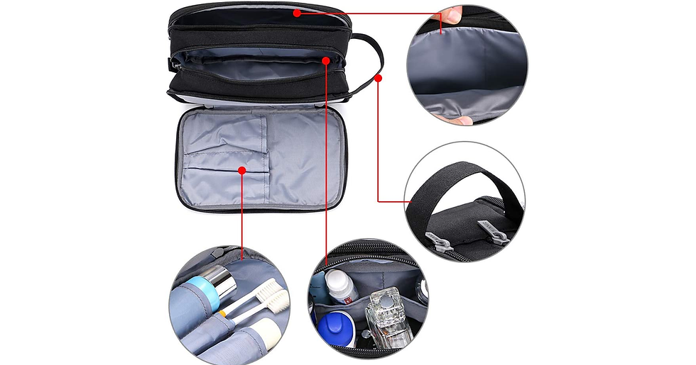 Thumbnail: IGNPION Travel Toiletry Wash Bag Dry & Wet Separation Gym Shaving Organiser Bag 