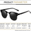 Thumbnail: Joopin Semi-Rimless Polarised Sunglasses Man - UV400 Protection Retro Half Frame